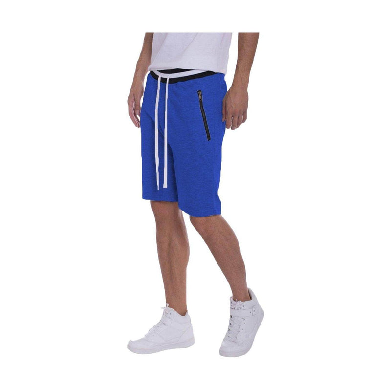 Casual mens blue shorts from VacationGrabs with side pockets and drawstring waistband
