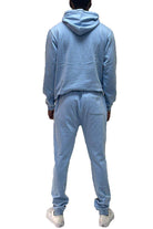 Light blue men's 2PC track set featuring a hoodie and joggers, perfect for a casual mens hoodie outfit