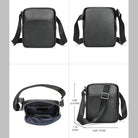 Casual Mens Small Shoulder Bag Genuine Leather in Black - VacationGrabs