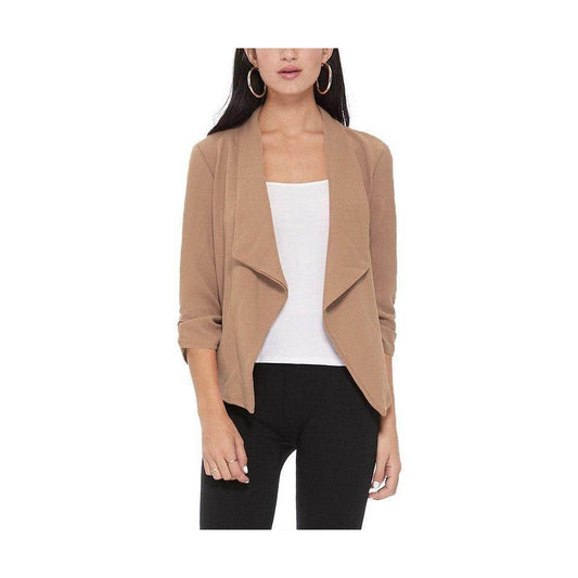 Casual Open Front Waist Length Blazer Womens - VacationGrabs