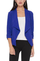 Casual Open Front Waist Length Blazer Womens - VacationGrabs