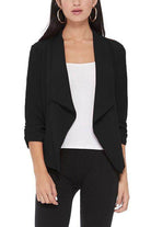 Casual Open Front Waist Length Blazer Womens - VacationGrabs