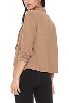 Casual Open Front Waist Length Blazer Womens - VacationGrabs