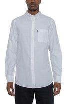 WEIV Men's Long Sleeve White Shirt, Perfect as casual shirts for vacation with a classic fit