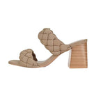 Beige Let's See Style sandals with braided straps, perfect casual summer footwear for women