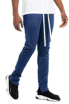 WEIV Men's Joggers in Navy Blue, ideal casual track pants for travel with a comfortable fit