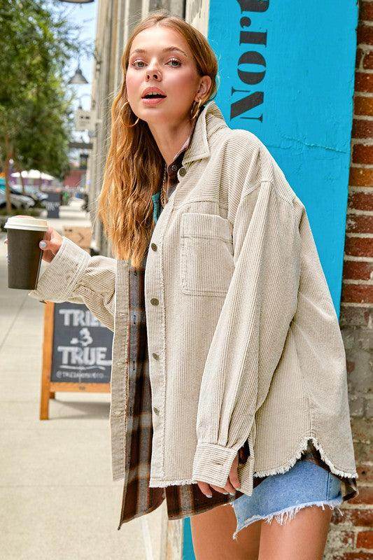 La Miel oversized women's casual vacation jacket with pockets, perfect for stylish outfits