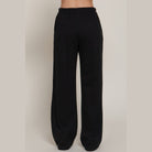 VacationGrabs women's black casual vacation lounge pants with elastic waistband and relaxed fit