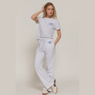 VacationGrabs women's casual vacation lounge pants in light gray with drawstring waist and side pockets