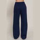 Women's navy blue casual vacation lounge pants with elastic waistband for comfort