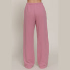 VacationGrabs women's pink casual vacation lounge pants with elastic waistband and relaxed fit