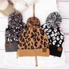 CC Leopard Pom Beanie - VacationGrabs