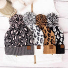 CC Leopard Pom Beanie - VacationGrabs