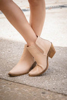 Western Style Cut Out Leather Booties - VacationGrabs