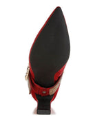 Asagao Diamante & Rhinestones Strap Boots - VacationGrabs