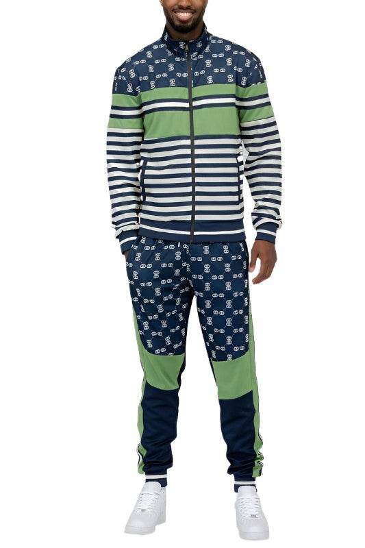 Men's 2PC Chain Link Track Suit - VacationGrabs