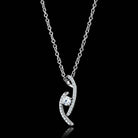 Elegant chain necklace pendant for women featuring a sparkling gemstone and polished silver design