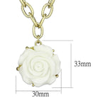 Chain Necklace Pendant LO3661 - Gold & Brush Brass Necklace - VacationGrabs