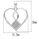 Chain Necklace Pendant Women's TS062 - Rhodium 925 Sterling - VacationGrabs