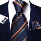 Champagne Gold Striped Paisley Solid Mens Silk Wedding Tie - VacationGrabs
