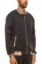 Checkered Plaid Full Zip Track Jacket - VacationGrabs