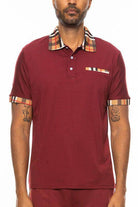 Checkered Plaid Short Sleeve Polo Shirt - VacationGrabs
