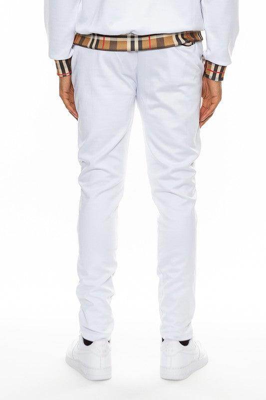 Checkered Plaid Waist Band Track Pants - VacationGrabs
