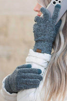Aili's Corner chenille touch gloves in grey, perfect for using smartphones in cold weather