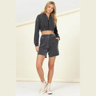 HYFVE chill babe shorts in gray featuring a comfortable fit and side pockets for casual wear