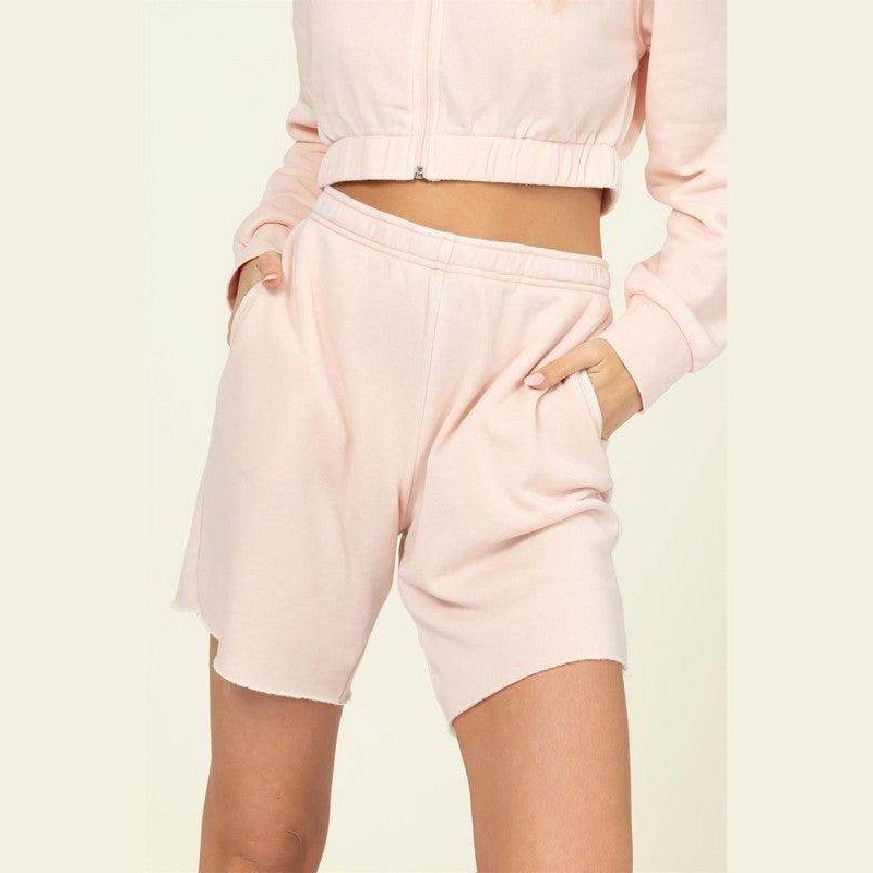 HYFVE Women's Chill Babe Shorts in Soft Pink with Side Pockets for Comfortable Wear
