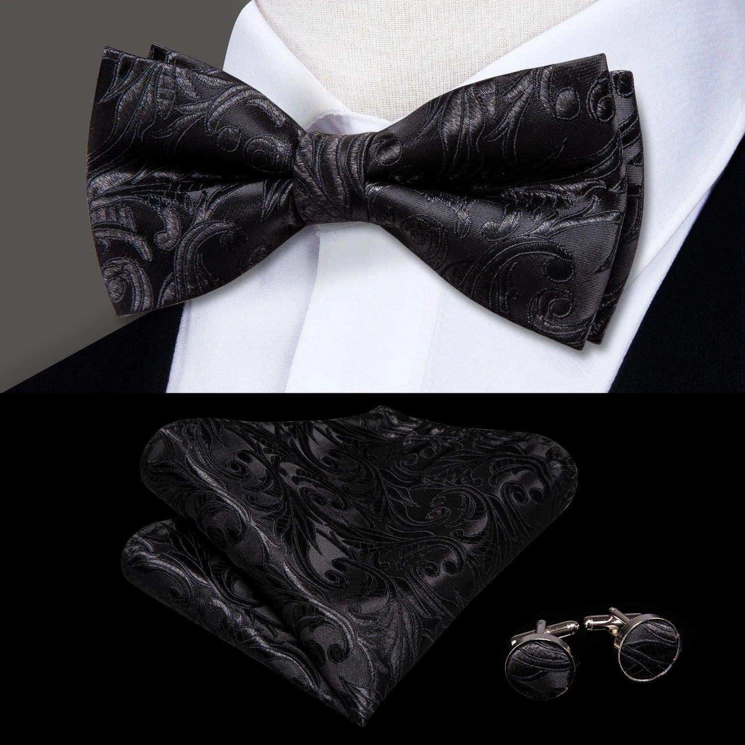 Classic Bow Ties For Men Silk Butterfly Pre-Tied Bowtie - VacationGrabs