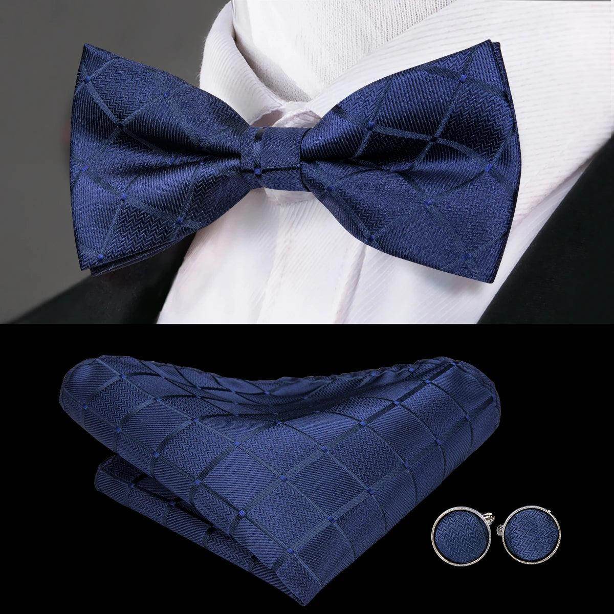 Classic Bow Ties For Men Silk Butterfly Pre-Tied Bowtie - VacationGrabs