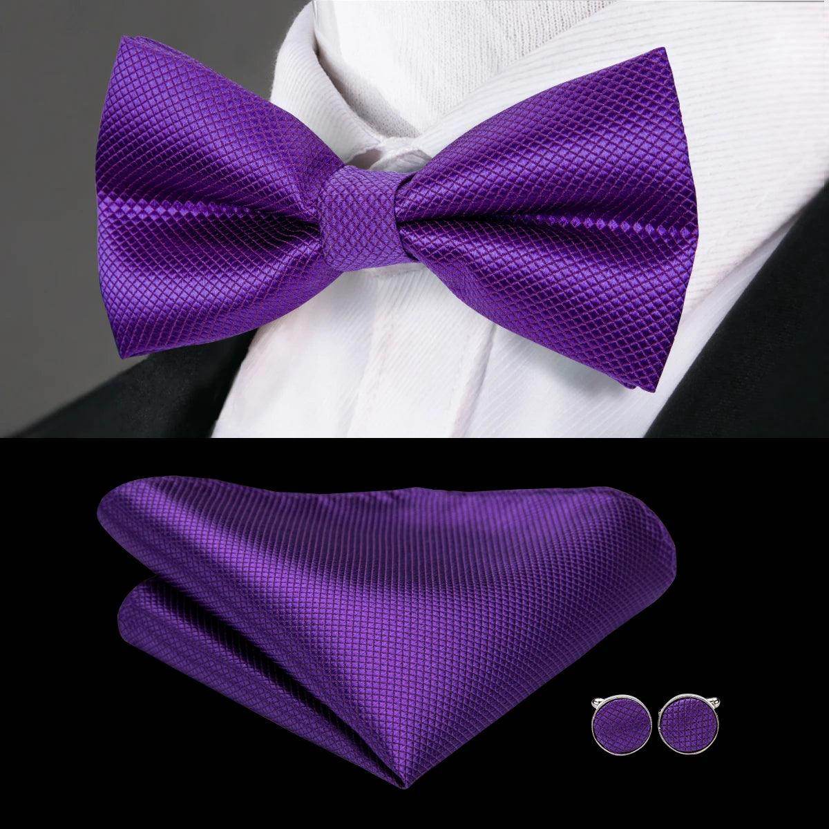 Classic Bow Ties For Men Silk Butterfly Pre-Tied Bowtie - VacationGrabs