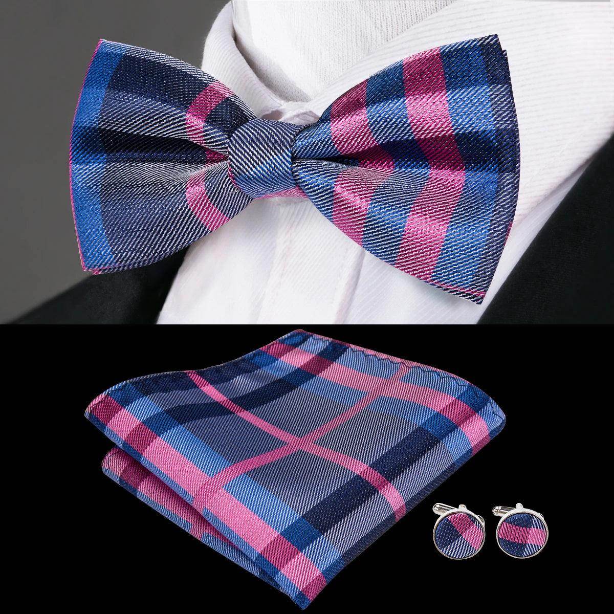 Classic Bow Ties For Men Silk Butterfly Pre-Tied Bowtie - VacationGrabs