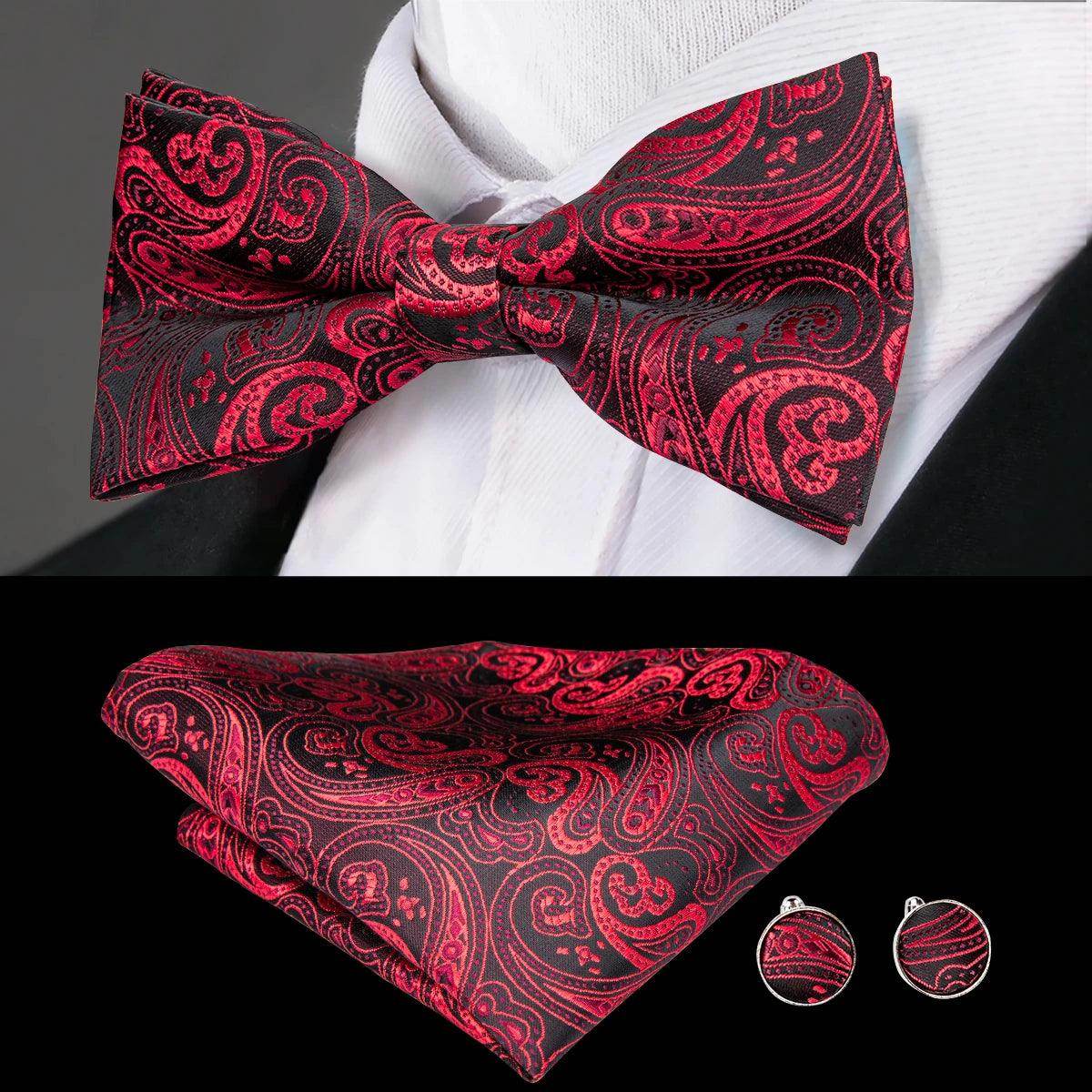 Classic Bow Ties For Men Silk Butterfly Pre-Tied Bowtie - VacationGrabs