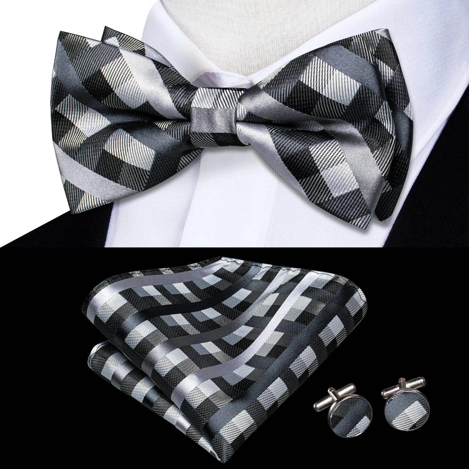 Classic Bow Ties For Men Silk Butterfly Pre-Tied Bowtie - VacationGrabs