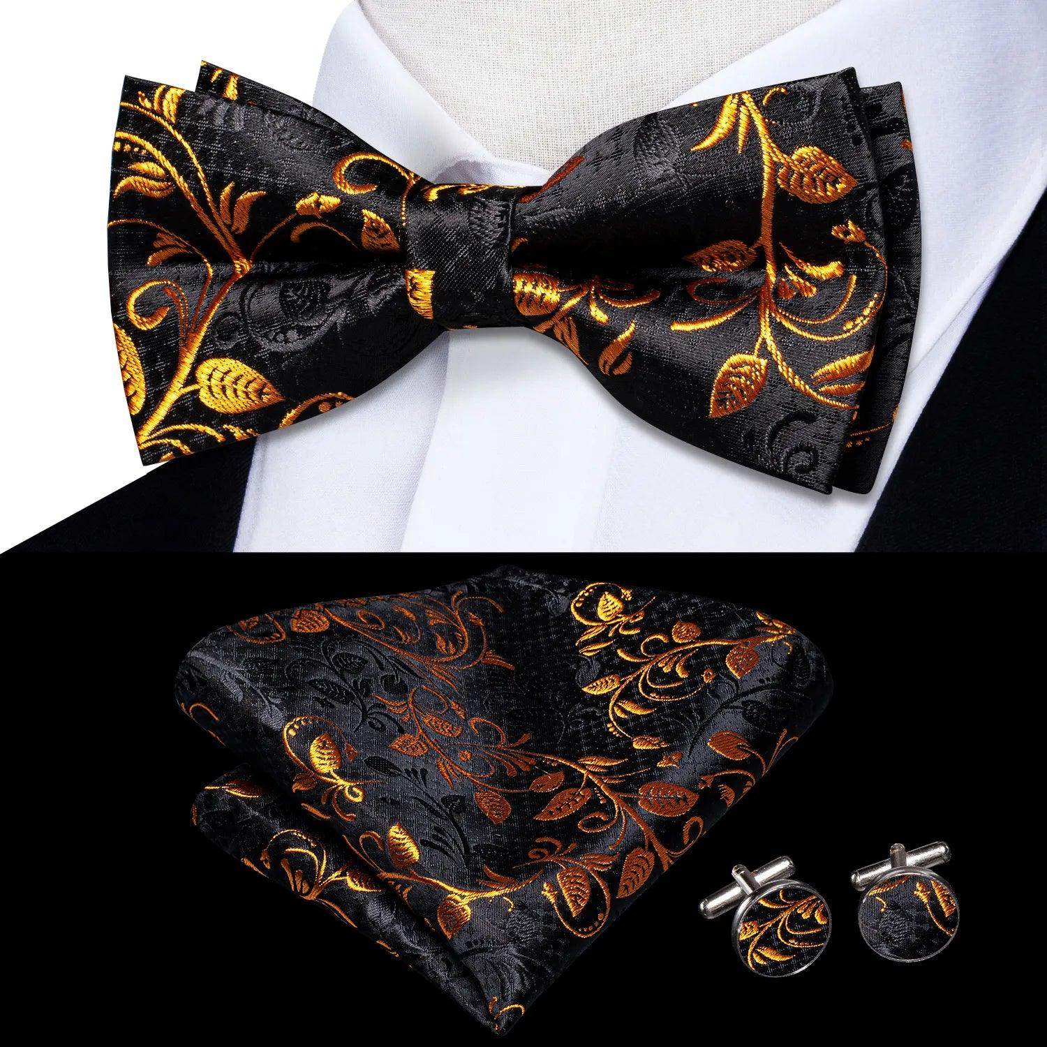 Classic Bow Ties For Men Silk Butterfly Pre-Tied Bowtie - VacationGrabs