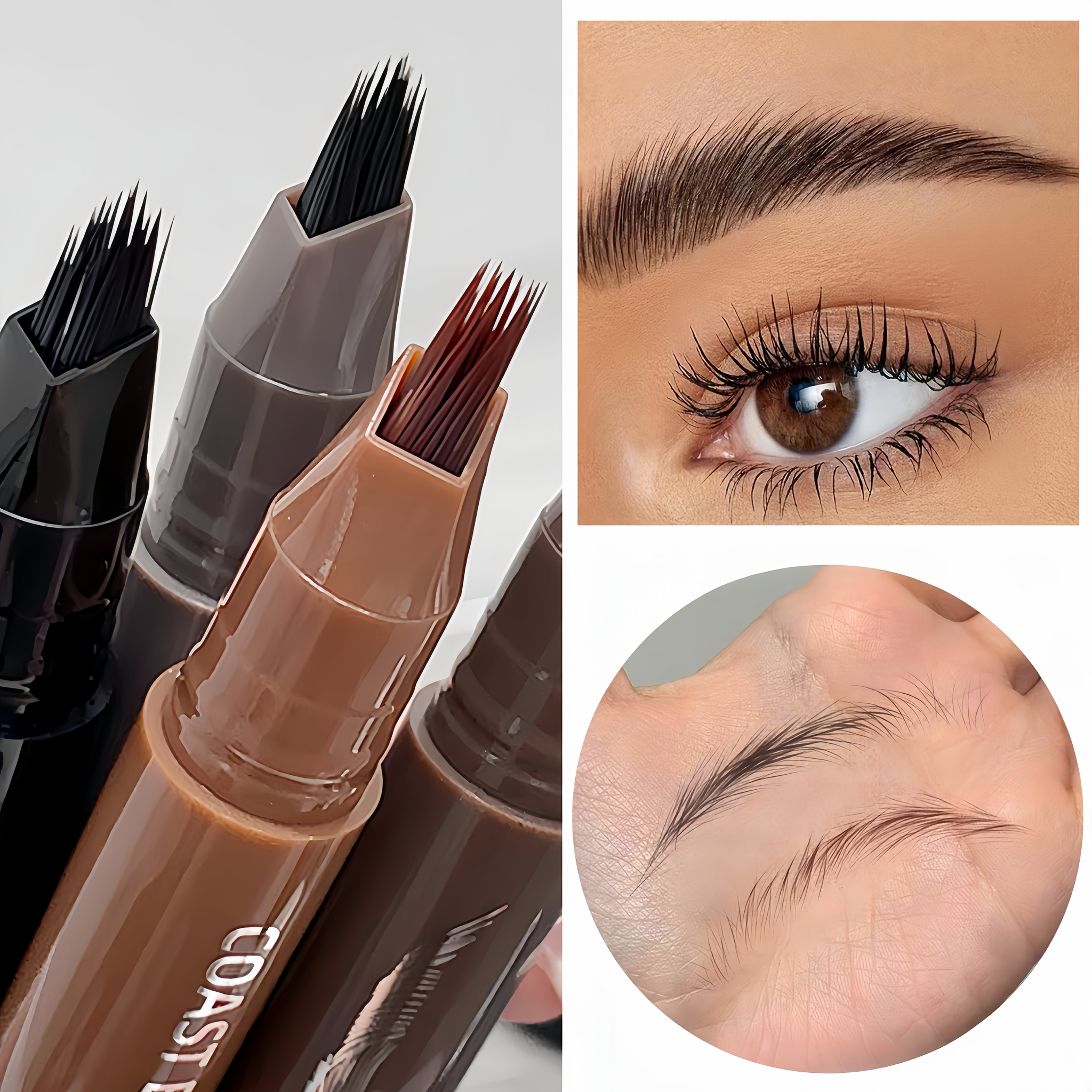 Travel friendly eyebrow tint pens in various shades for easy application