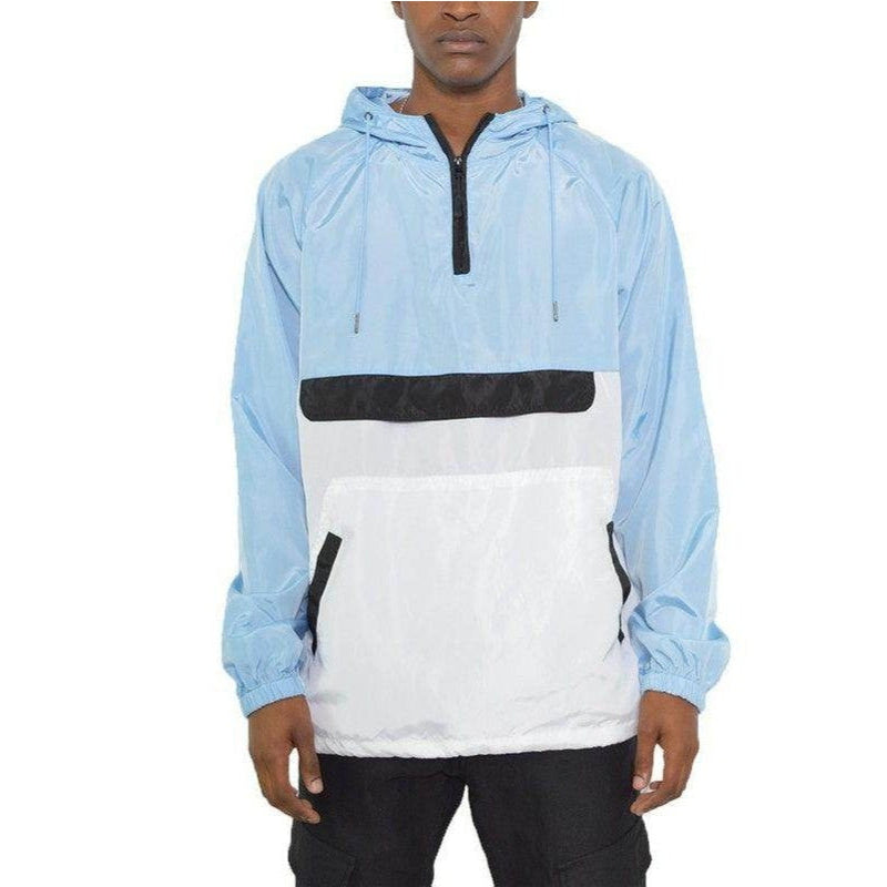 Mens Color Block Anorak Jacket Pullover Windbreaker - VacationGrabs