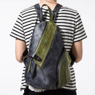 Stylish color block daypack featuring a sleek design for daily adventures and travel