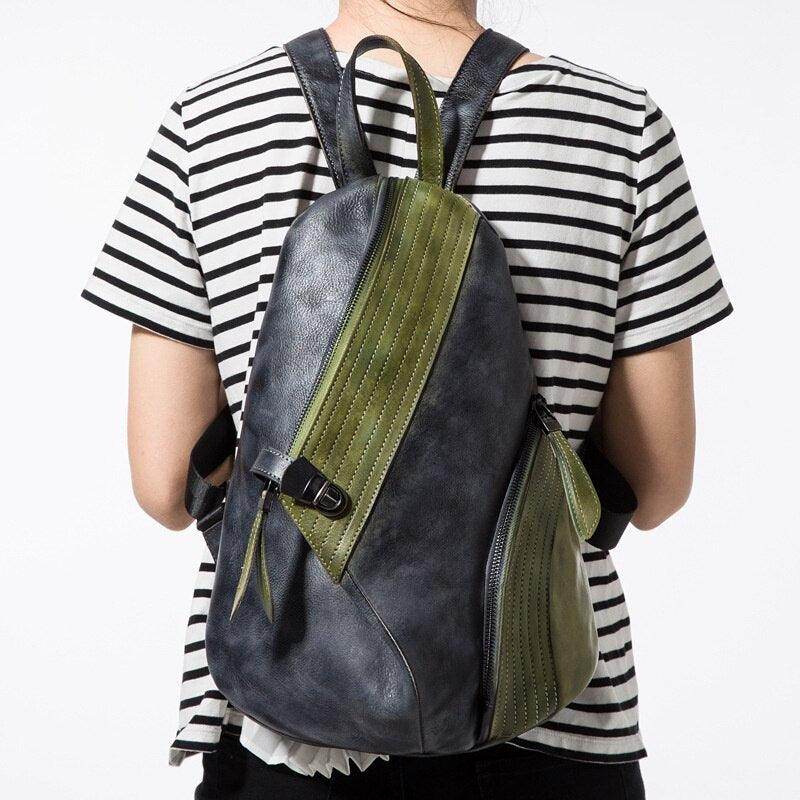 Stylish color block daypack featuring a sleek design for daily adventures and travel