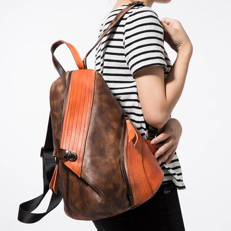 Stylish color block daypack from VacationGrabs with a unique design and spacious compartments