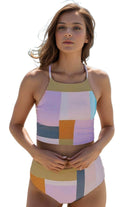 Color Block Spaghetti Strap Two-Piece Swim Set - VacationGrabs