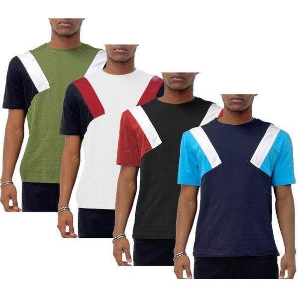 Color block t-shirt men available in multiple colors and styles for versatile casual wear