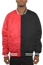 Color Block Two Tone Varsity Jacket - VacationGrabs