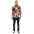 Stylish WEIV colorful button down shirt featuring vibrant floral patterns for a casual look