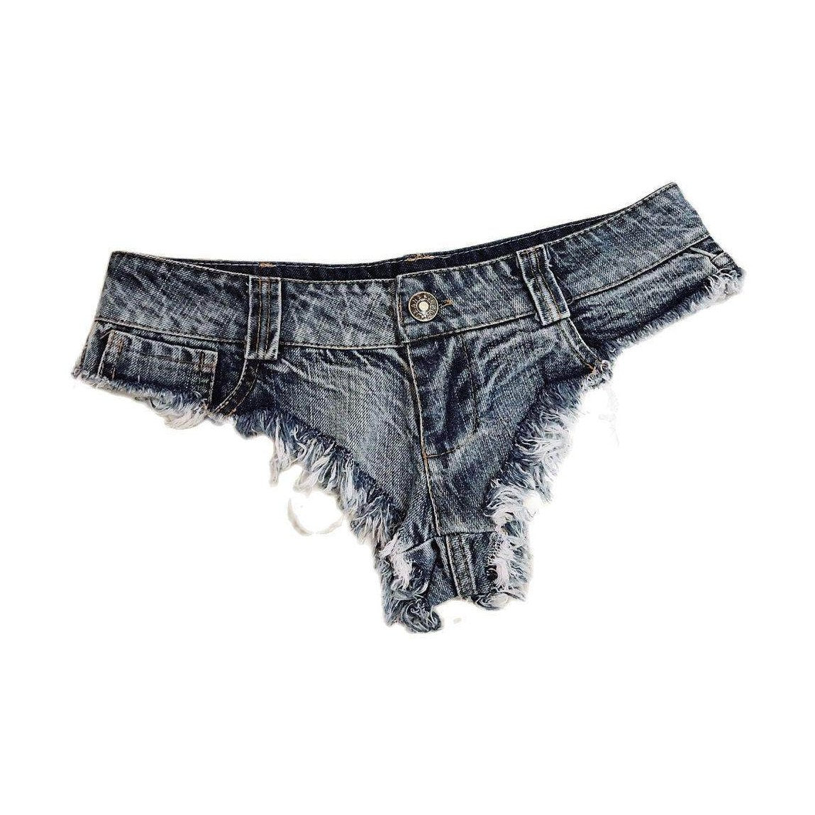 VacationGrabs colorful denim shorts for women with a stylish distressed design