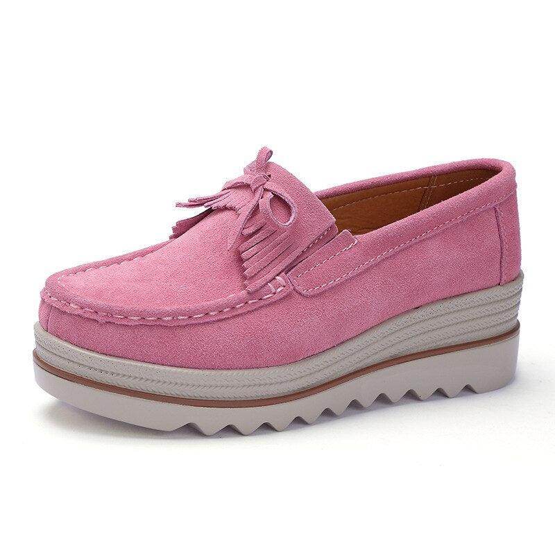 VacationGrabs colorful platform shoes in pink with a casual design and comfortable fit for women