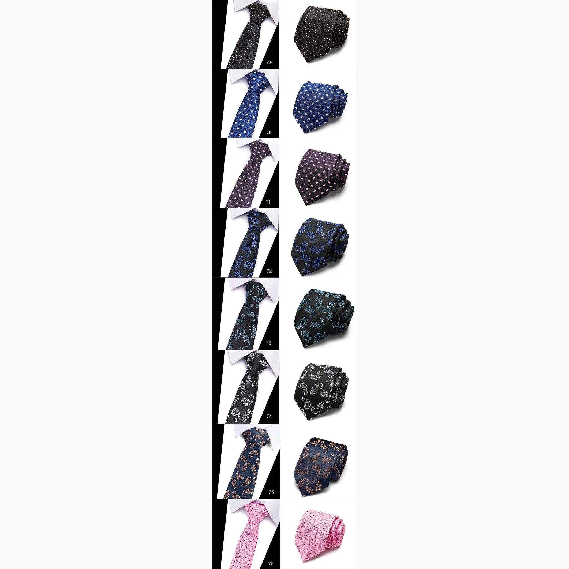 Colorful Silk Neck Ties Formal Professional Slim Ties - VacationGrabs