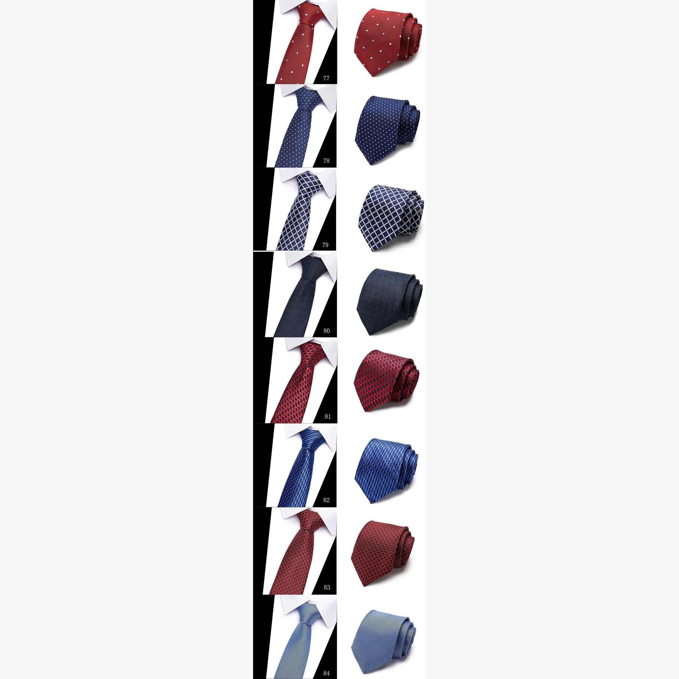 Colorful Silk Neck Ties Formal Professional Slim Ties - VacationGrabs